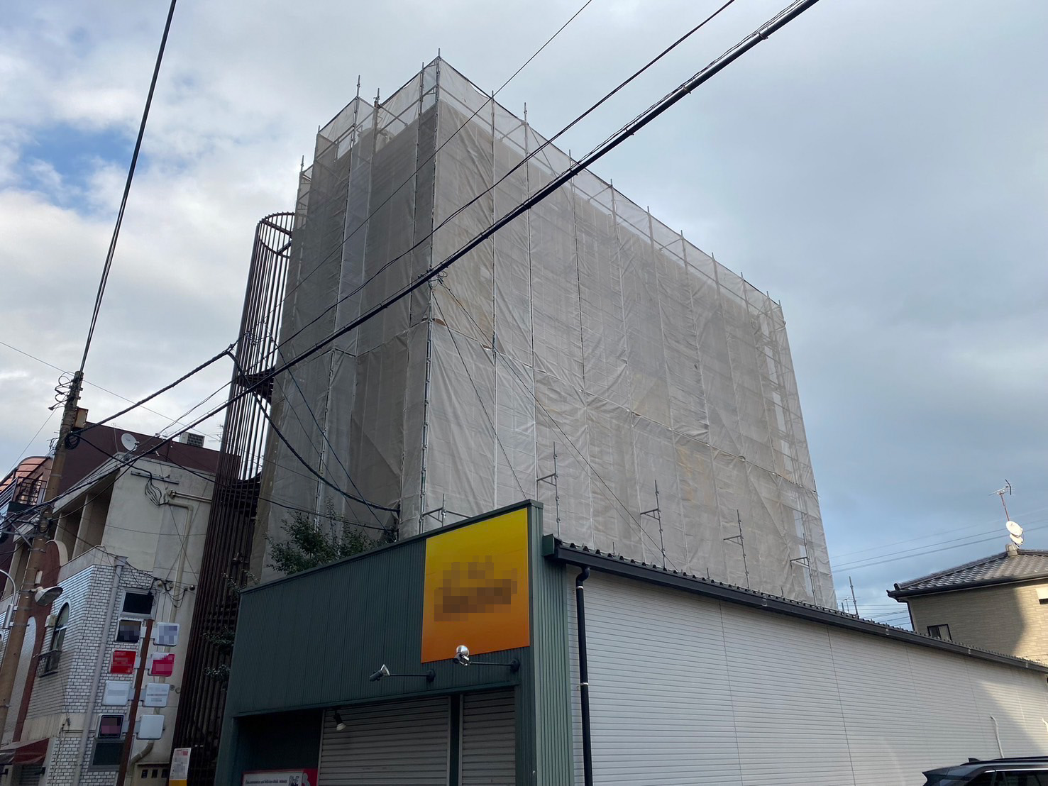 外壁修繕工事・足場組立